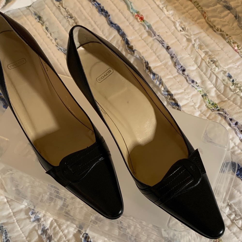 Coach Black Leather Heels